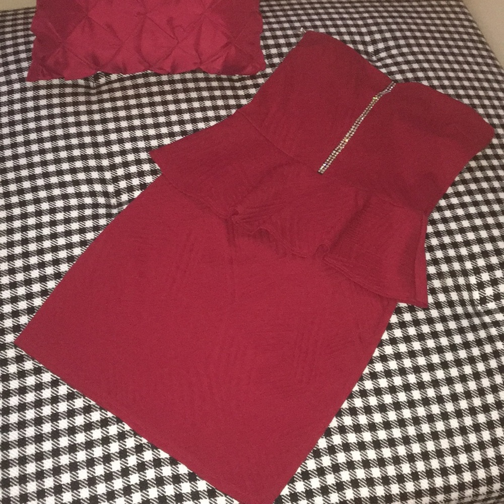 Little Red Peplum Party Dress